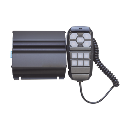 Sirena Vehicular de 100W de Potencia, Con Controlador Unimando Para Control de Tonos, 4 Salidas Auxiliares y Microfono