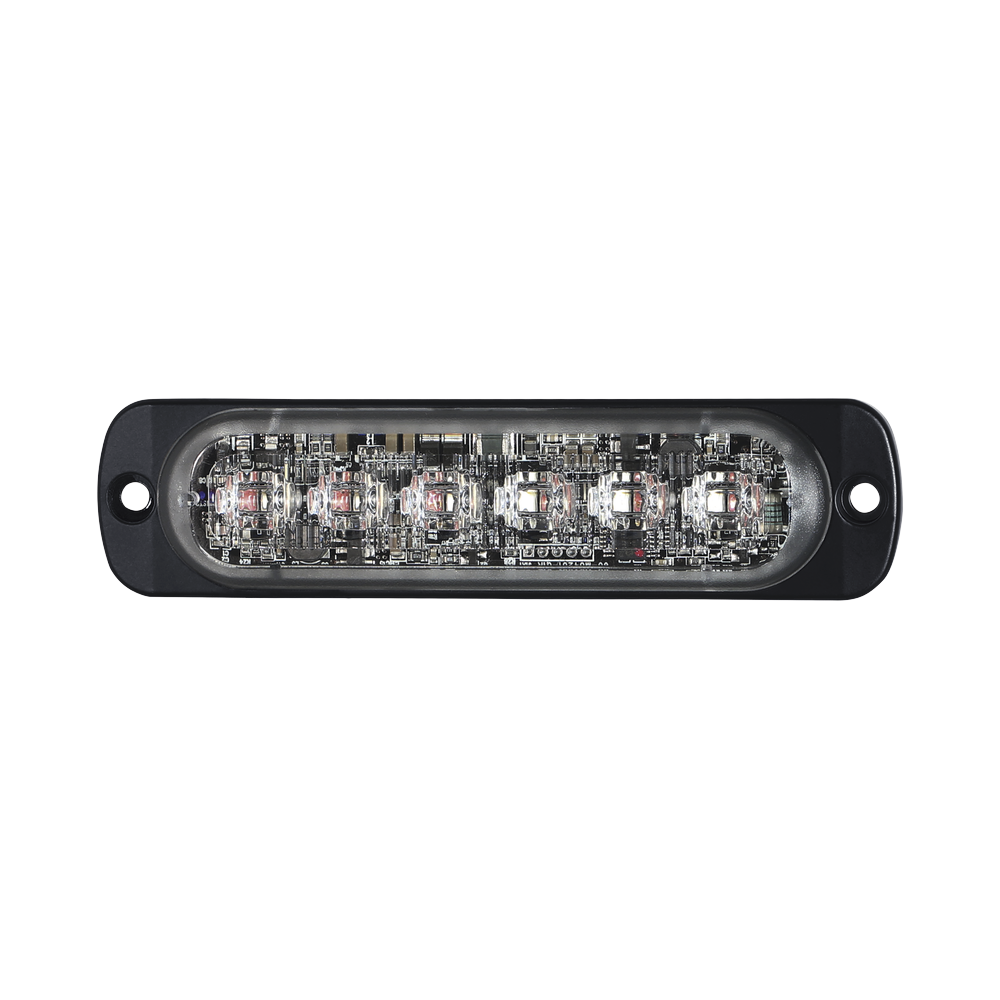Luz Auxiliar de 12 LED, Ambar/Claro, SAE, Bisel Negro, Lente Transparente