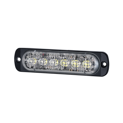 Luz Auxiliar de 12 LED, Rojo/Azul, SAE, Bisel Negro, Lente Transparente