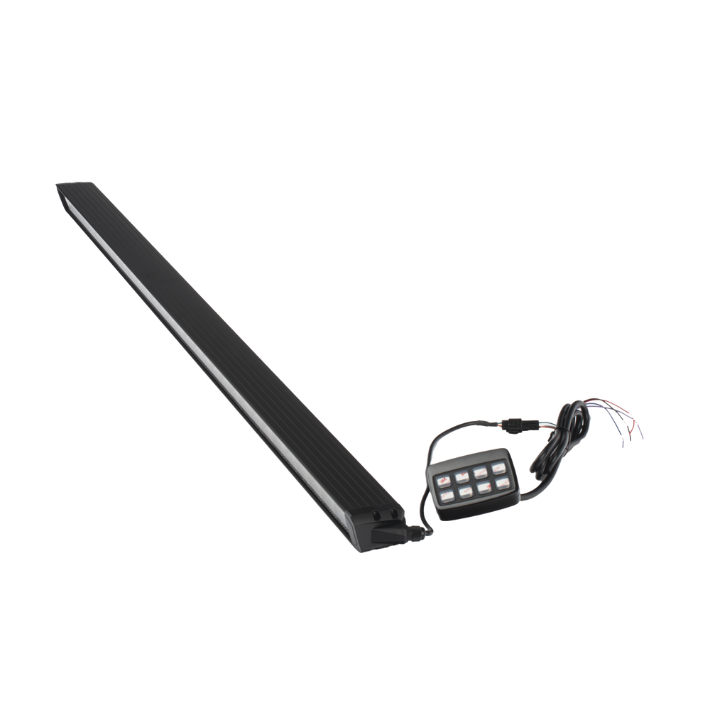 Barra de luces de 8 Módulos, 32 LED, 47 pulgadas, Ámbar, SAE Clase 1, Con Controlador de 8 interruptores