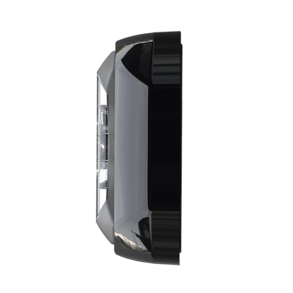 Luz Auxiliar de 18 LED, SAE, Tricolor, Bisel Negro, Rojo/Blanco/Azul, Lente Transparente