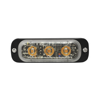 Luz Auxiliar de 3 LED, Ambar, SAE, 12-24 Vcd, Lente transparente
