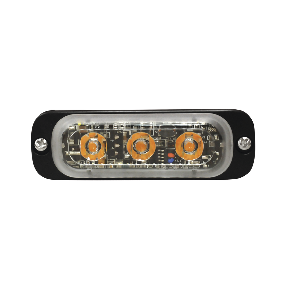 Luz Auxiliar de 3 LED, Azul, SAE, 12-24 Vcd, Lente transparente
