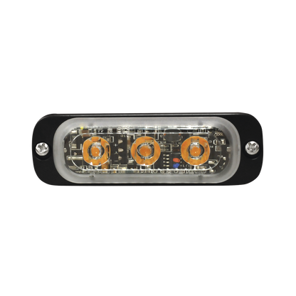 Luz Auxiliar de 3 LED, Roja, SAE, 12-24 Vcd, Lente transparente