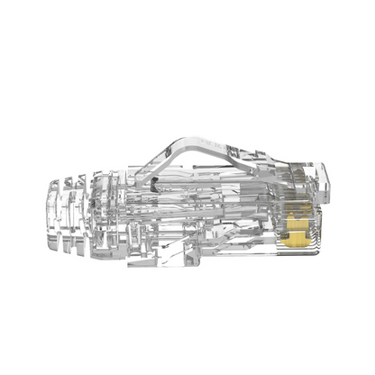 Plug RJ45 Cat6/6A, Para Cable UTP de Calibre 28 AWG (Diámetro Reducido), Chapado en Oro de 50 Micras, Paquete de 100 Piezas