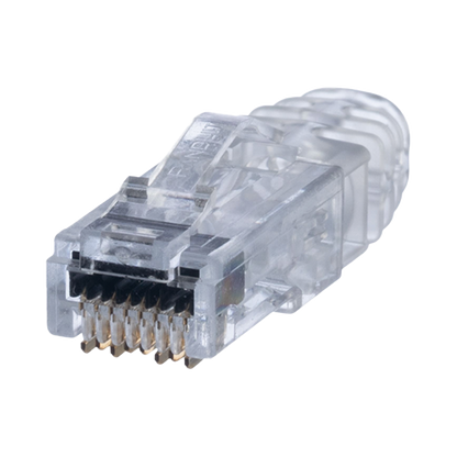 Plug RJ45 Cat6 de 3 Piezas, Para Cable UTP de Calibre 23-24 AWG, Chapado en Oro de 50 micras, Paquete de 100 Piezas