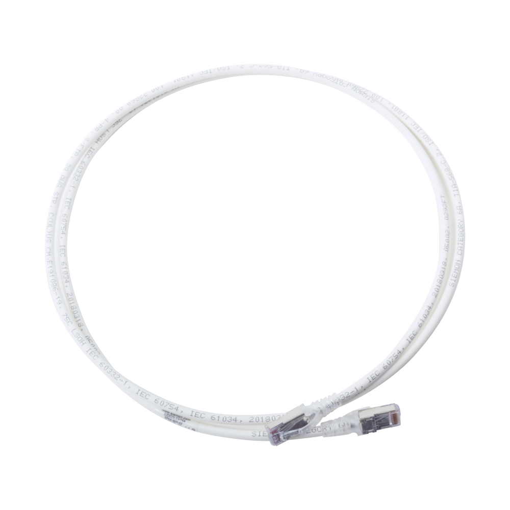 Patch Cord Skinny Cat6A Blindado S/FTP, 1.52 Metros (5 Pies), Diámetro Reducido 28 AWG, Color Blanco