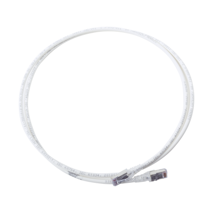 Patch Cord Skinny Cat6A Blindado S/FTP, 1.52 Metros (5 Pies), Diámetro Reducido 28 AWG, Color Blanco