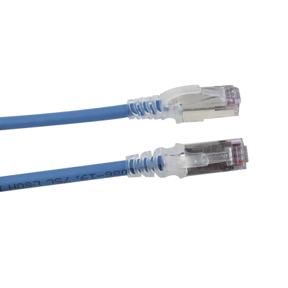 Patch Cord Skinny Cat6A Blindado S/FTP, 1.52 Metros (5 Pies), Diámetro Reducido 28 AWG, Color Azul
