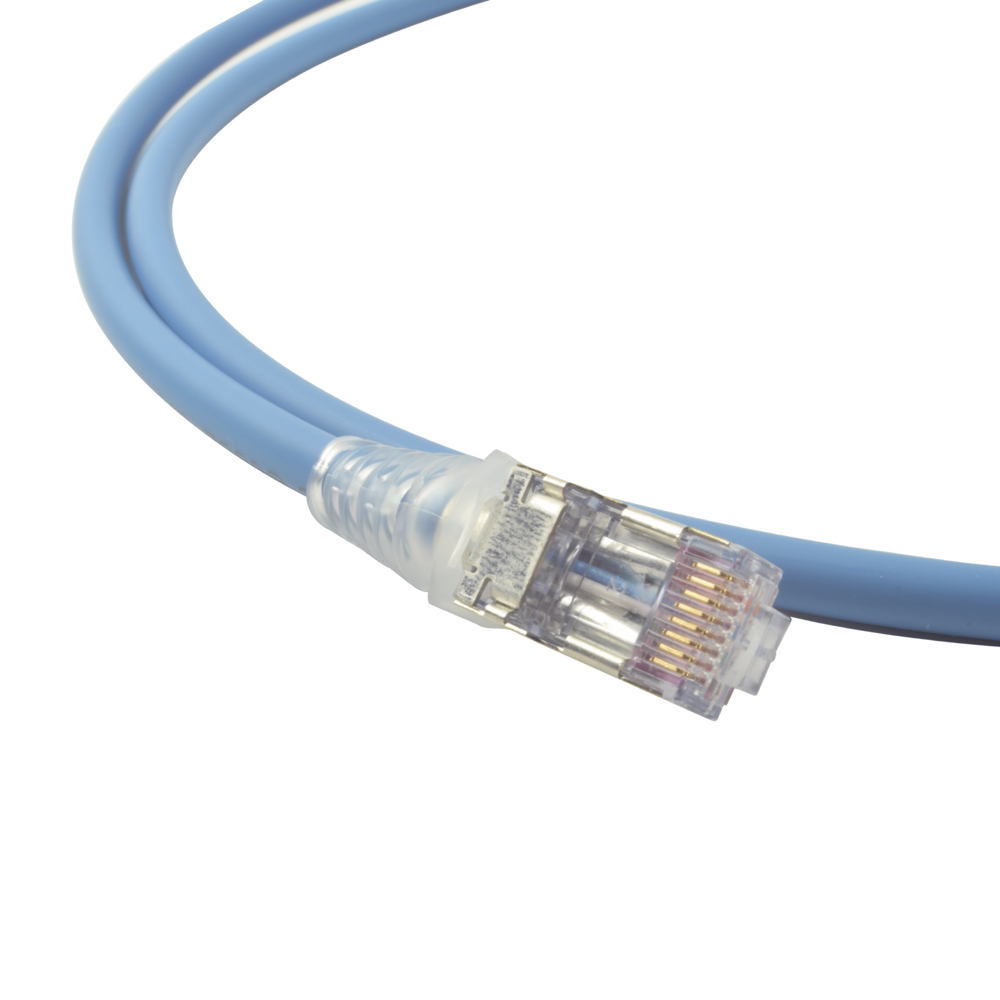Patch Cord Skinny Cat6A Blindado S/FTP, 1.52 Metros (5 Pies), Diámetro Reducido 28 AWG, Color Azul