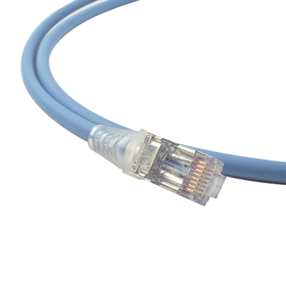 Patch Cord Skinny Cat6A Blindado S/FTP, 1.52 Metros (5 Pies), Diámetro Reducido 28 AWG, Color Azul