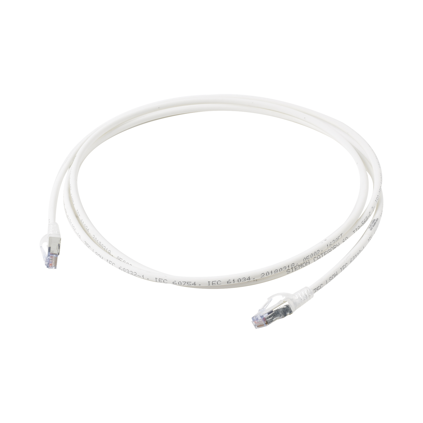 Patch Cord Skinny Cat6A Blindado S/FTP, 2.13 Metros (7 Pies), Diámetro Reducido 28 AWG, Color Blanco