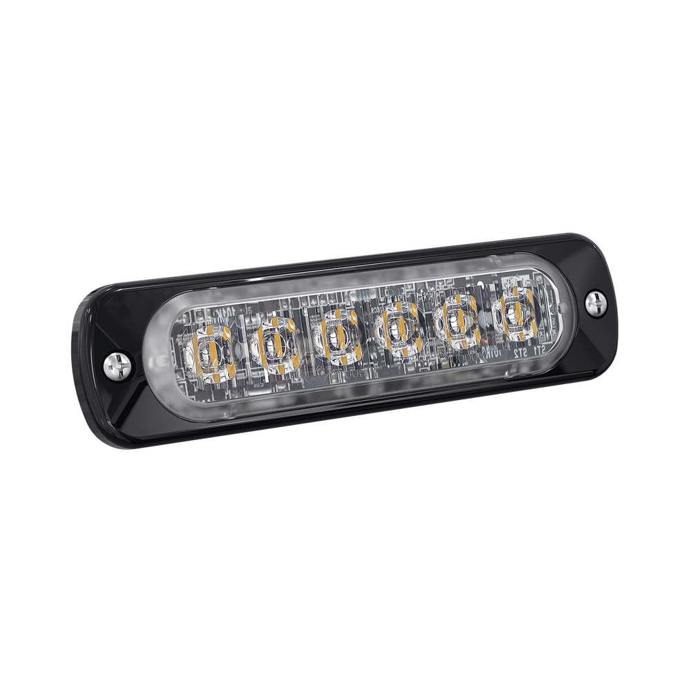 Luz Auxiliar de 6 LED, Azul, Bisel Negro, Lente Transparente