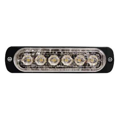 Luz Auxiliar de 6 LED, Azul, Bisel Negro, Lente Transparente
