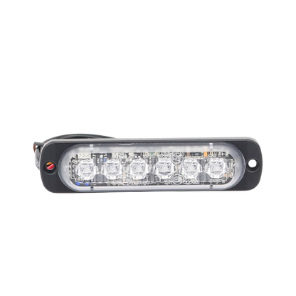 Luz Auxiliar de 6 LED, Azul, Bisel Negro, Lente Transparente