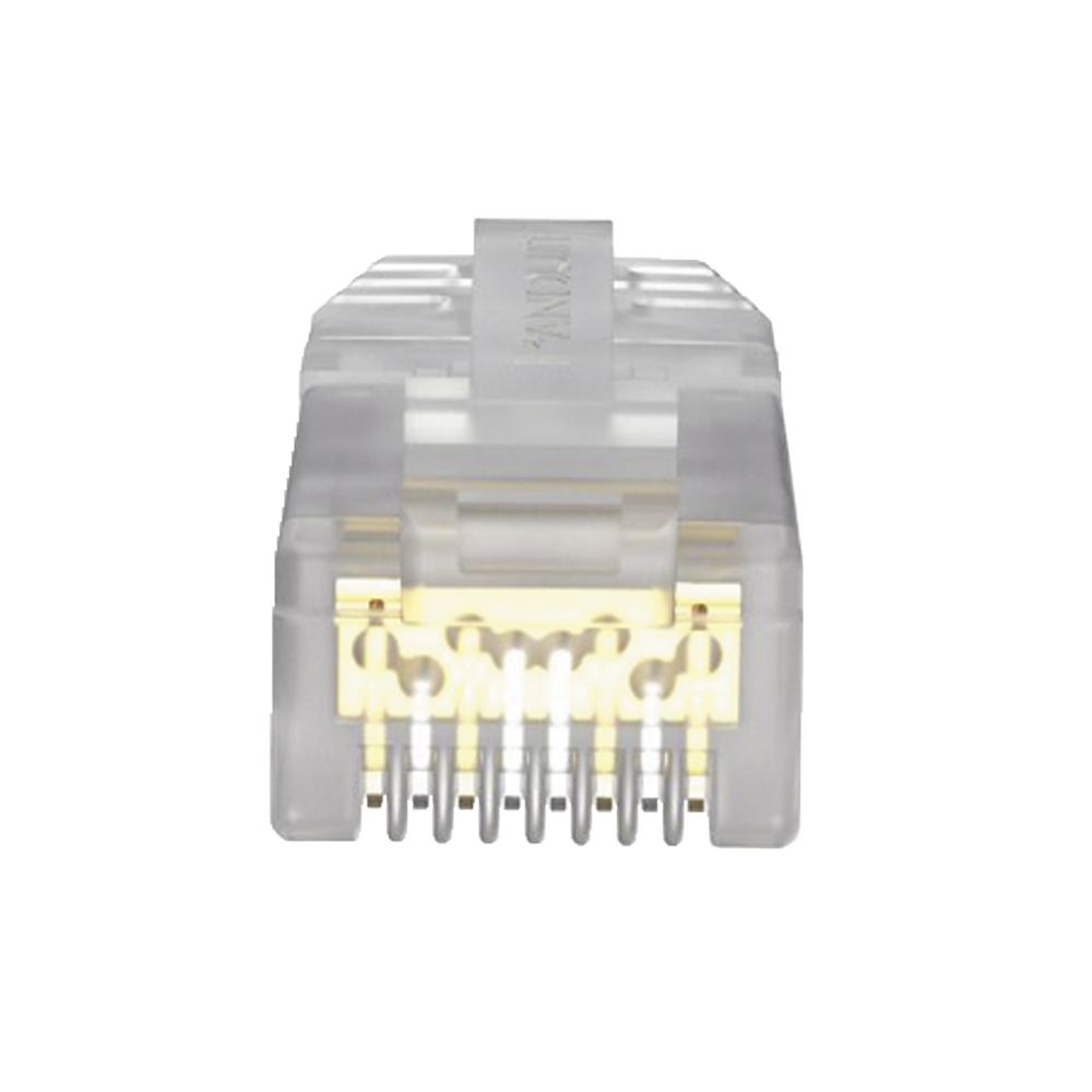 Plug RJ45 Cat6A, Para Cable UTP de Calibre 23-24 AWG, Chapado en Oro de 50 Micras, Paquete de 100 Piezas