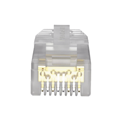 Plug RJ45 Cat6A, Para Cable UTP de Calibre 23-24 AWG, Chapado en Oro de 50 Micras, Paquete de 100 Piezas