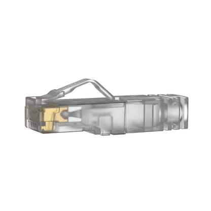 Plug RJ45 Cat6A, Para Cable UTP de Calibre 26 AWG, Chapado en Oro de 50 Micras, Paquete de 100 Piezas
