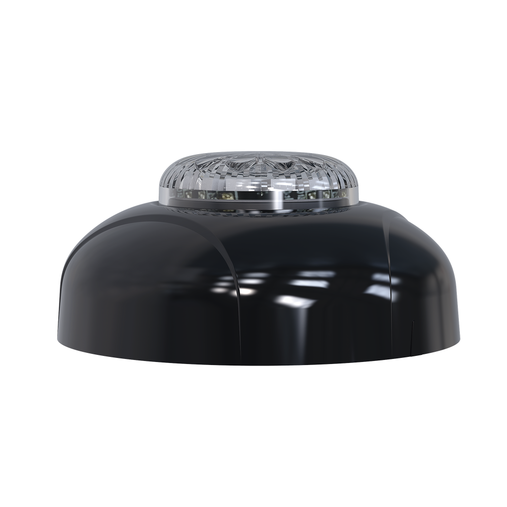 Estrobo Oculto de 12 LED, Brida negra, 12 Vcd, Rojo/Azul, Lente transparente