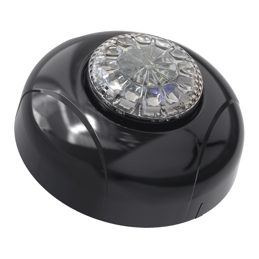 Estrobo Oculto de 12 LED, Brida negra, 12 Vcd, Clara, Lente transparente