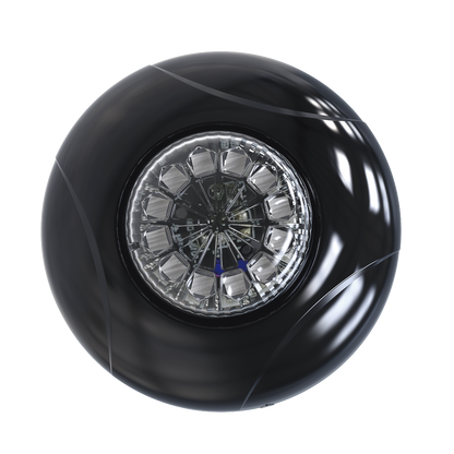 Estrobo Oculto de 12 LED, Brida negra, 12 Vcd, Clara, Lente transparente