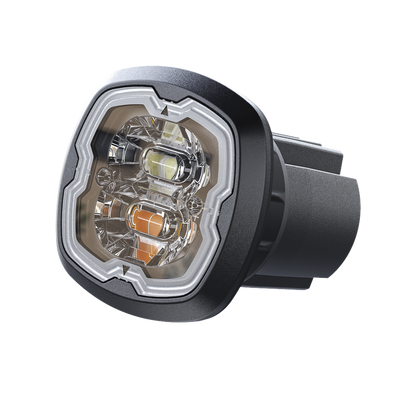 Estrobo Oculto, 6 LED, Claro, SAE Clase I, Empotrable, Lente Transparente