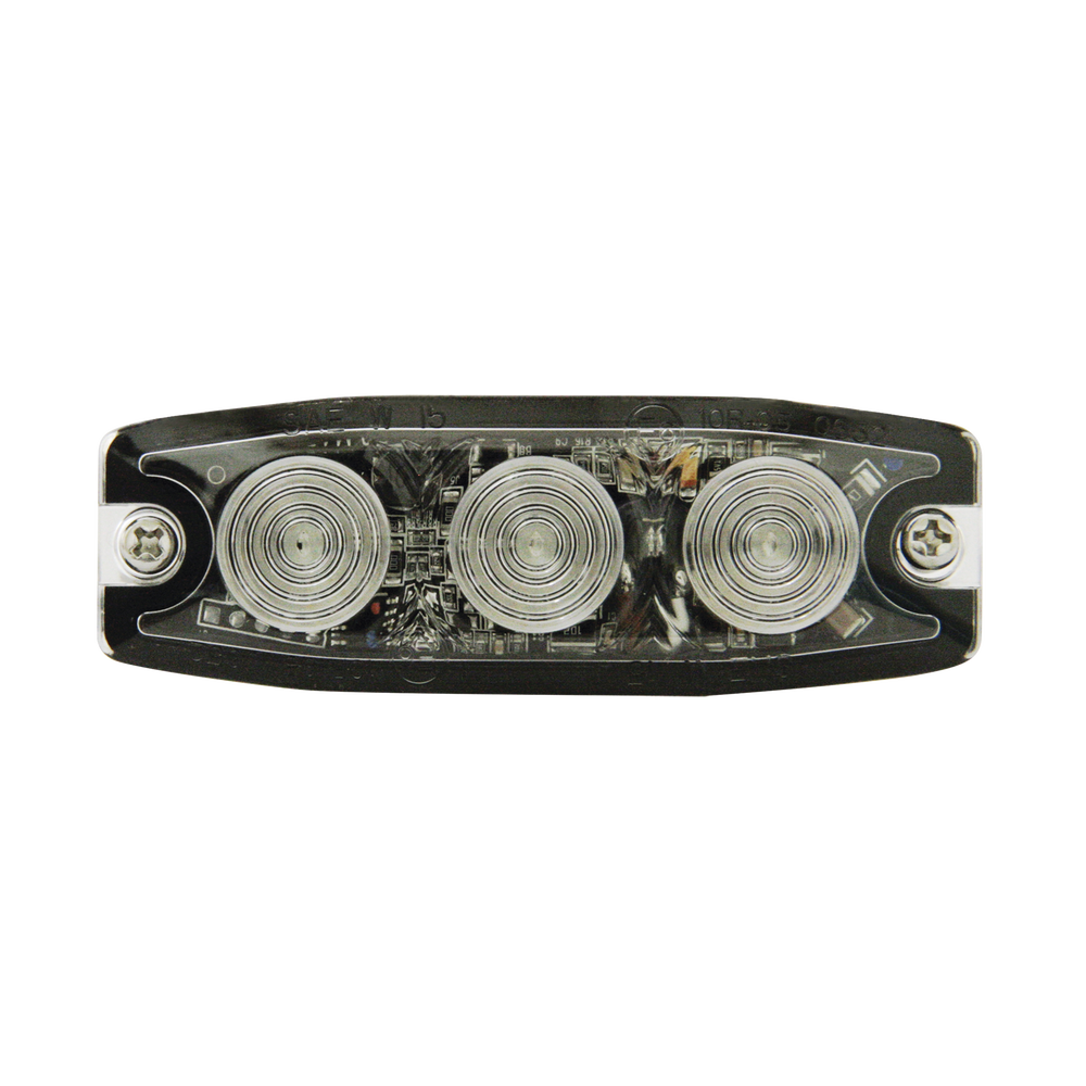 Luz Auxiliar de 3 LED, ámbar, SAE Clase I, Lente transparente