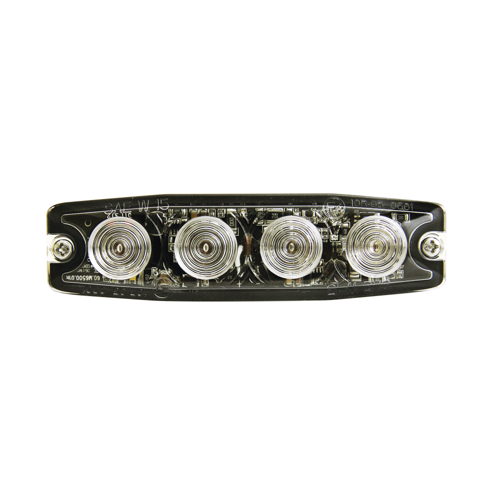 Luz Auxiliar de 4 LED, ámbar, SAE Clase I, Lente transparente