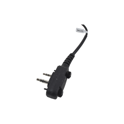 Micrófono de solapa con gancho suave para la oreja y fibra trenzada para puerto de accesorios Icom de 2 pines con tornillos