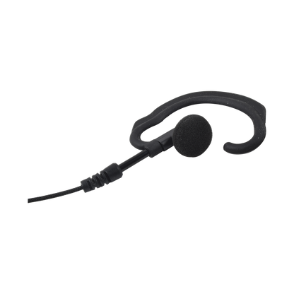 Micrófono de solapa con gancho suave para la oreja y fibra trenzada para puerto de accesorios Icom de 2 pines con tornillos