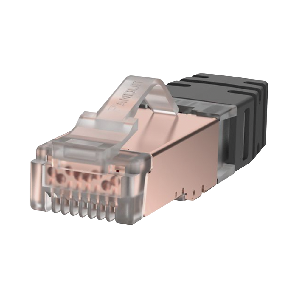 Plug RJ45 Cat6 Blindado, Para Cable Calibre 24-26 AWG, Chapado en Oro de 50 micras, Paquete de 100 Piezas