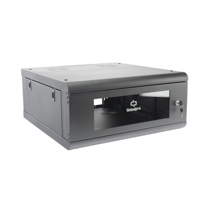 Gabinete de Pared con Puerta de Cristal Templado, 635mm de Profundidad, 4U Rack de 19'', Acero Reforzado