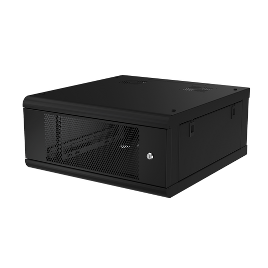 Gabinete de Pared con Puerta Perforada, 635mm de Profundidad, 4U Rack de 19 in, Acero Reforzado