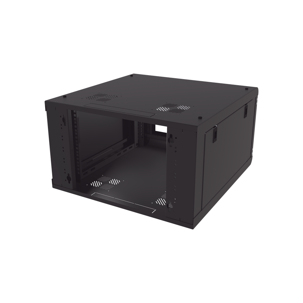 Gabinete de Pared con Puerta de Cristal Templado, 635 mm de Profundidad, 6U Rack de 19 in, Acero Reforzado