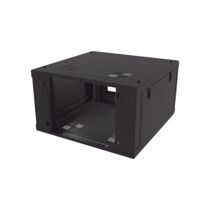 Gabinete de Pared con Puerta de Cristal Templado, 635 mm de Profundidad, 6U Rack de 19 in, Acero Reforzado