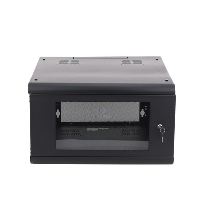 Gabinete de Pared con Puerta de Cristal Templado, 635 mm de Profundidad, 6U Rack de 19 in, Acero Reforzado