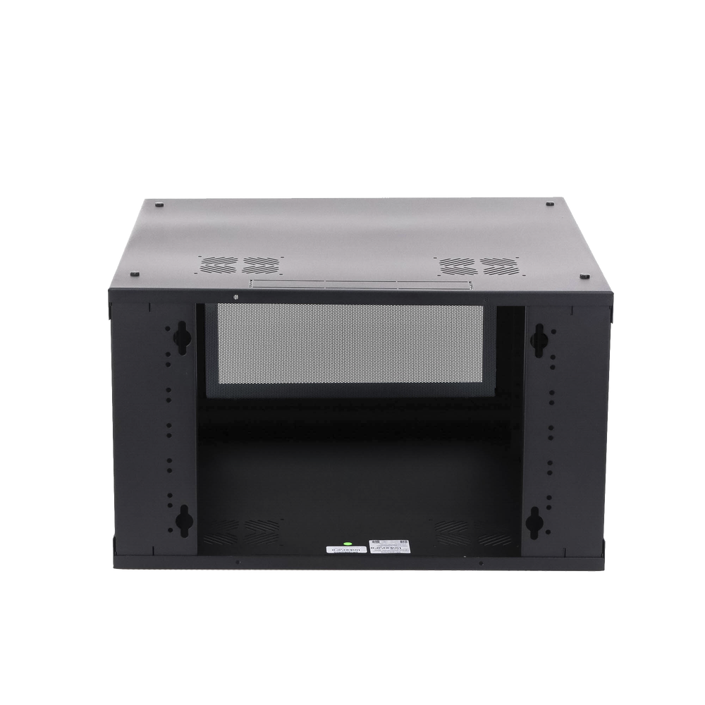 Gabinete de Pared con Puerta de Cristal Templado, 635 mm de Profundidad, 6U Rack de 19 in, Acero Reforzado