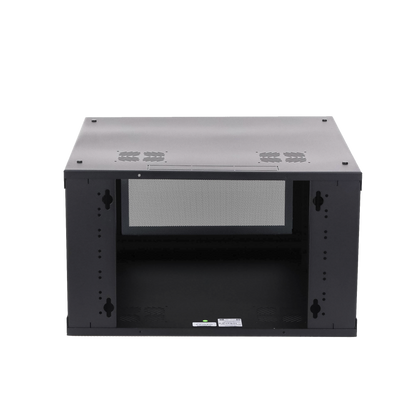 Gabinete de Pared con Puerta de Cristal Templado, 635 mm de Profundidad, 6U Rack de 19 in, Acero Reforzado