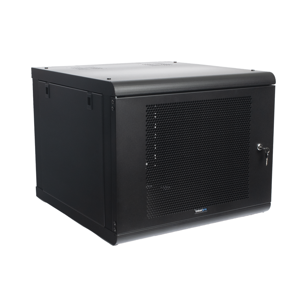 Gabinete de Pared con Puerta Perforada, 635mm de Profundidad, 9U Rack de 19 in, Acero Reforzado
