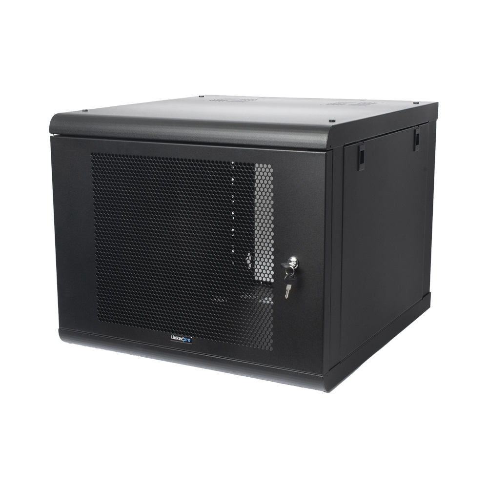 Gabinete de Pared con Puerta Perforada, 635mm de Profundidad, 9U Rack de 19 in, Acero Reforzado