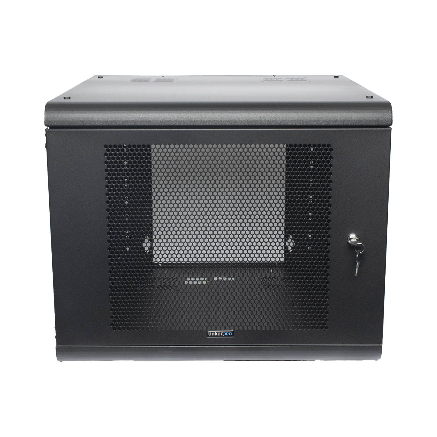 Gabinete de Pared con Puerta Perforada, 635mm de Profundidad, 9U Rack de 19'', Acero Reforzado