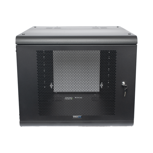 Gabinete de Pared con Puerta Perforada, 635mm de Profundidad, 9U Rack de 19'', Acero Reforzado