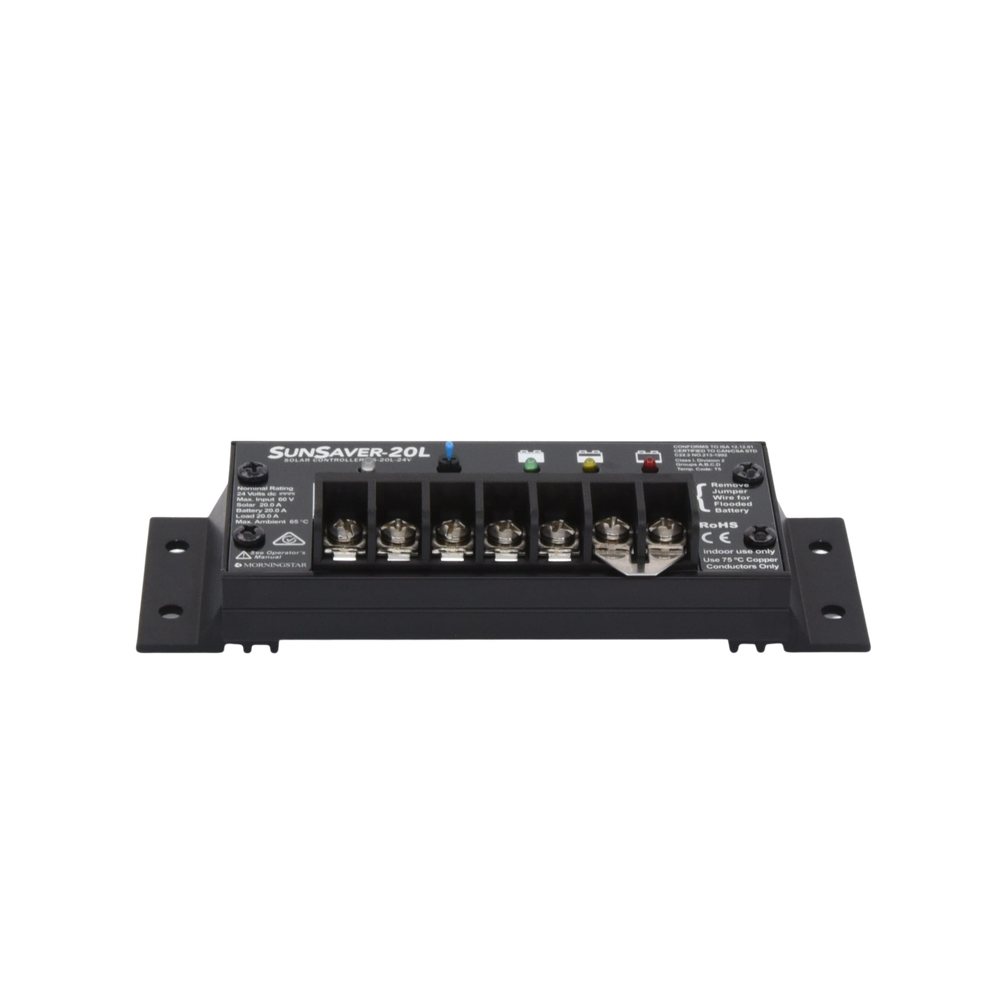 Controlador de Carga Solar SunSaver PWM 20 A / 24 VCC / Encapsulado Epóxico / Clase 1 Div 2 / Compensación de Temperatura