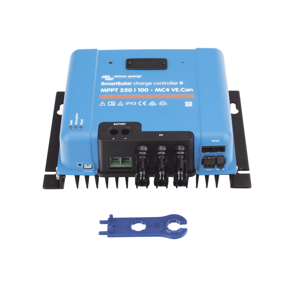 SmartSolar MPPT 250/100-MC4. Controlador Solar MPPT 100A, Voltaje: 48 Vcc. Para uso con Inv. Cargadores Victron