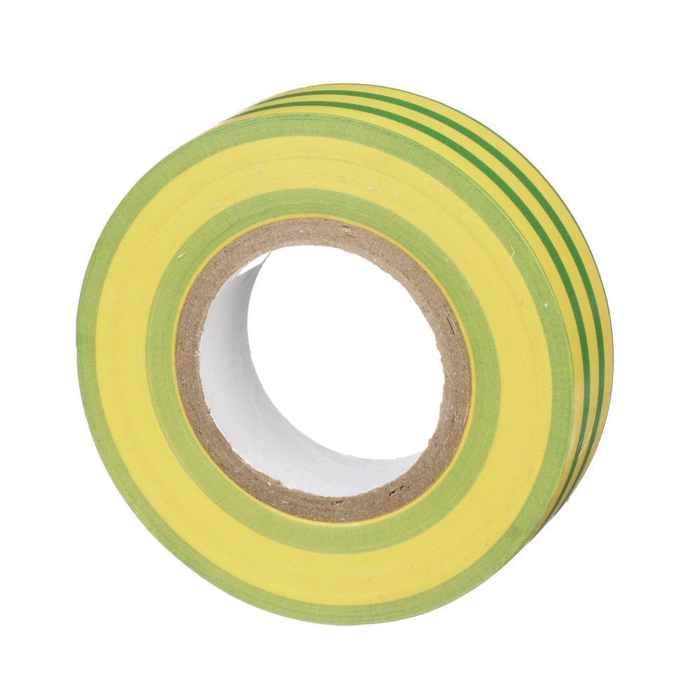 Cinta Eléctrica STRONGHOLD para Aislar, de PVC, Uso Construcción General en Tierras Físicas, Grosor de 0.13 mm (5 mil), Ancho de 19.05 mm, y 20.12 m de Largo, Color Amarillo/Verde.