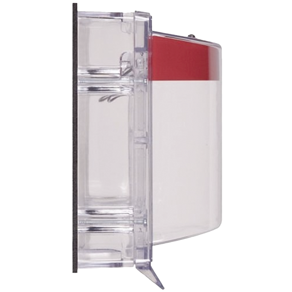 Cubierta Protectora de Policarbonato Serie Stopper IIÆ, Con Bocina, Con Espaciador, Montaje Empotrado, Etiqueta en Español, IP54