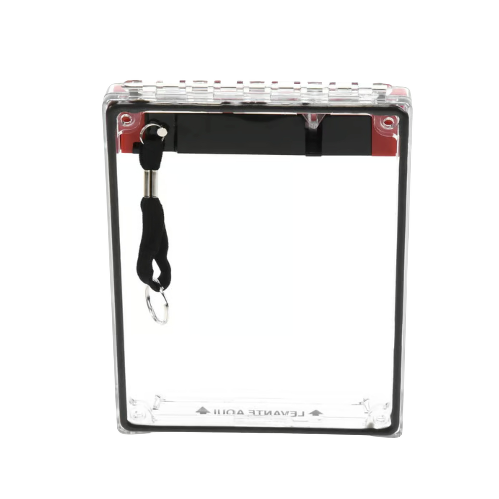 Cubierta Universal Transparente, de Bajo Perfil, Texto de Incendio en Español, Notificación Audible y Visible