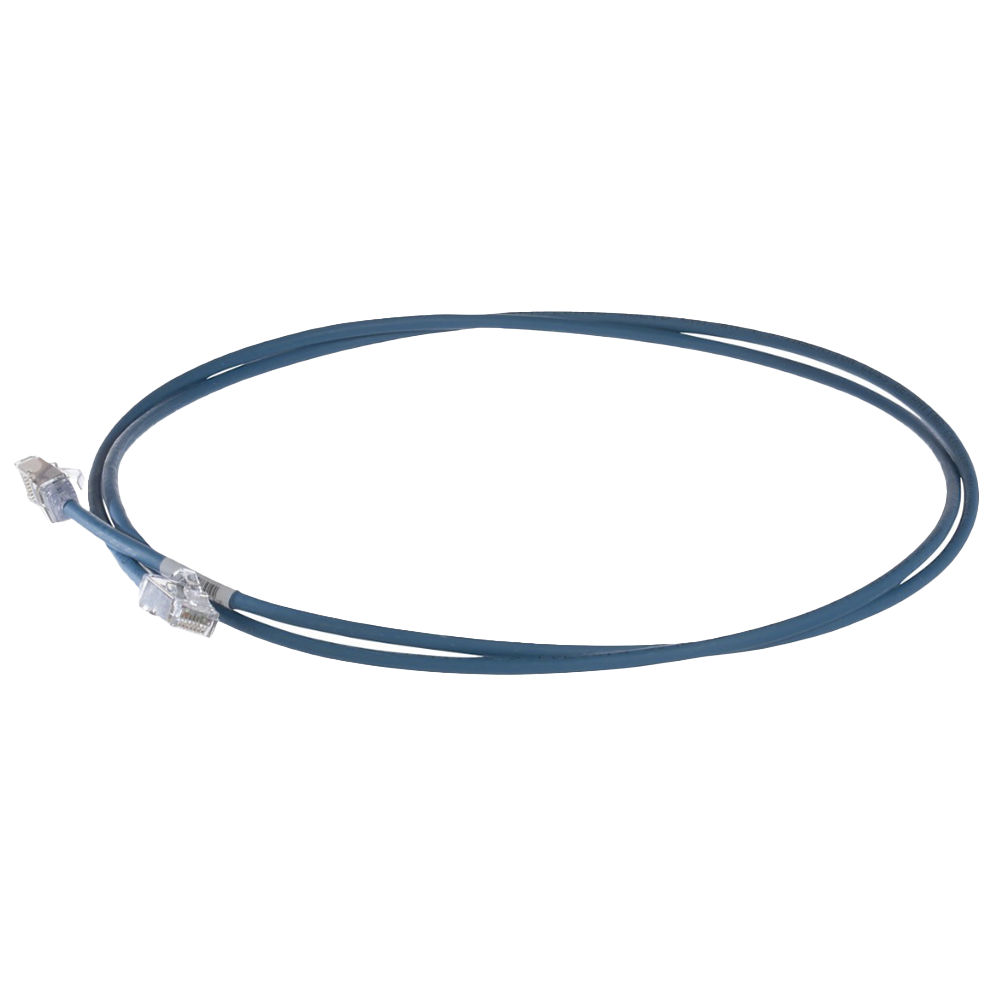 Patch Cord Cat6A, Diametro Reducido 28 AWG, Blindado S/FTP, CM/LS0H, 0.20 Metros (0.66 Pies), Color Azul