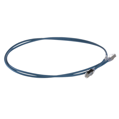 Patch Cord Cat6A, Diametro Reducido 28 AWG, Blindado S/FTP, CM/LS0H, 0.20 Metros (0.66 Pies), Color Azul