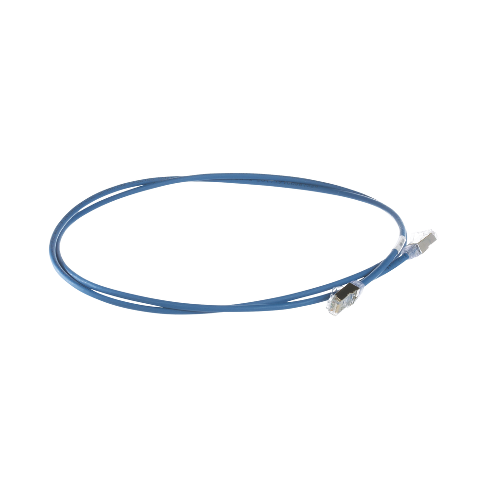 Patch Cord Cat6A, Diametro Reducido 28 AWG, Blindado S/FTP, CM/LS0H, 15 Metros (49.21 Pies), Color Azul